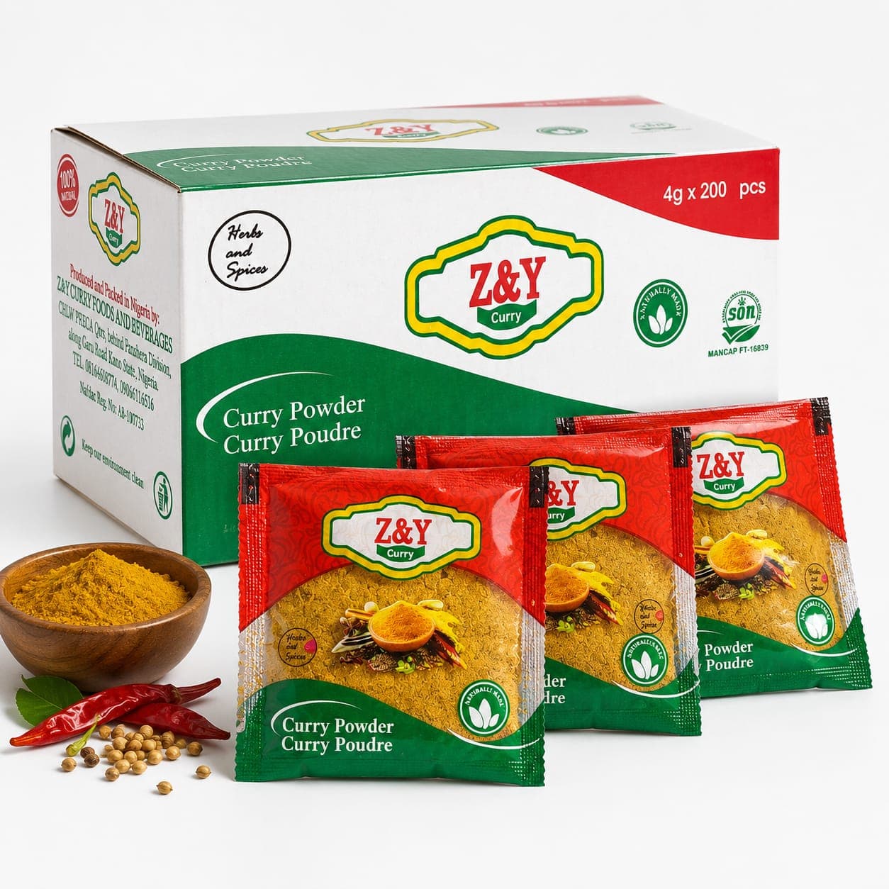 Z&Y Curry Sachet product packaging