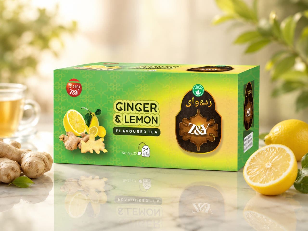 Z&Y Ginger & Lemon Tea packaging